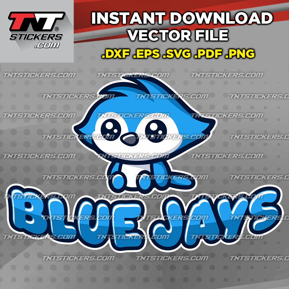Kiddie Sports Blue Jays Mascot logo with 'Blue Jays' text. Available as a digital download.
