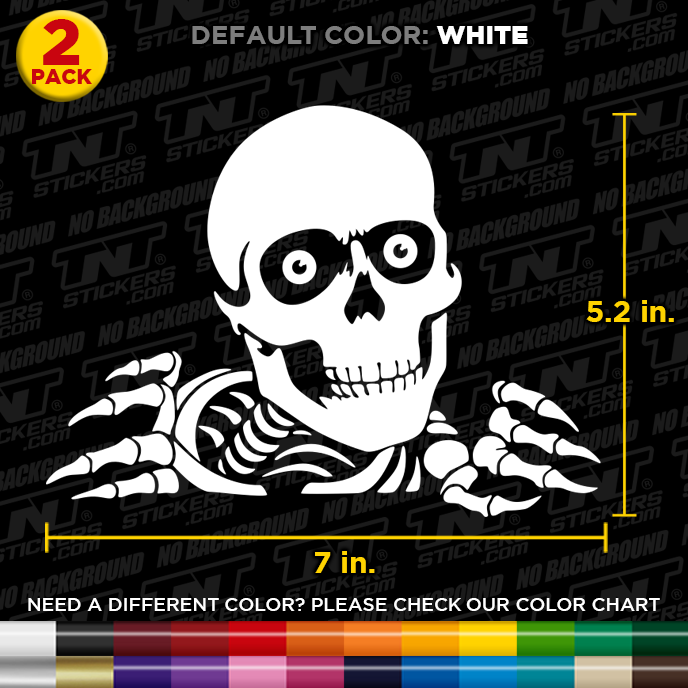 Pack of 2 Powell Peralta RIP Skull Logo Cut Vinyl Decal Sticker