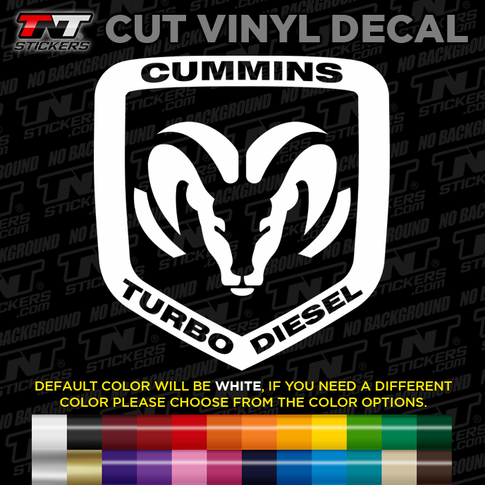 RAM Cummins Turbo Diesel Logo Cut Vinyl Decal Sticker