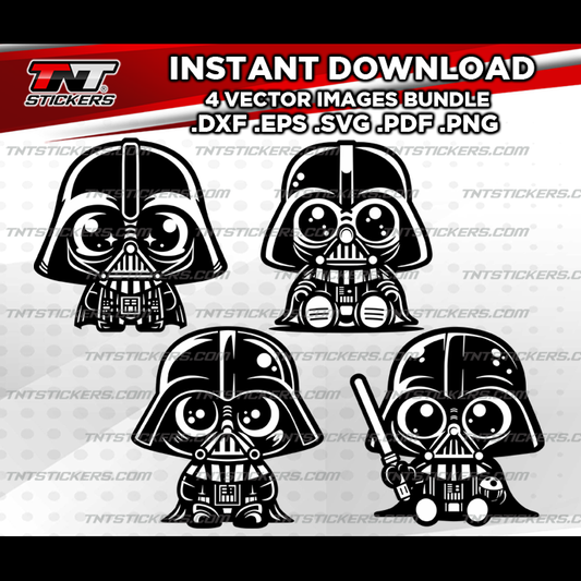 Darth Vader Kawaii Cute Star Wars VECTOR FILE BUNDLE | svg | eps | png | pdf | dxf