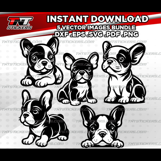 French Bulldog Puppies Dog VECTOR FILE BUNDLE | svg | eps | png | pdf | dxf