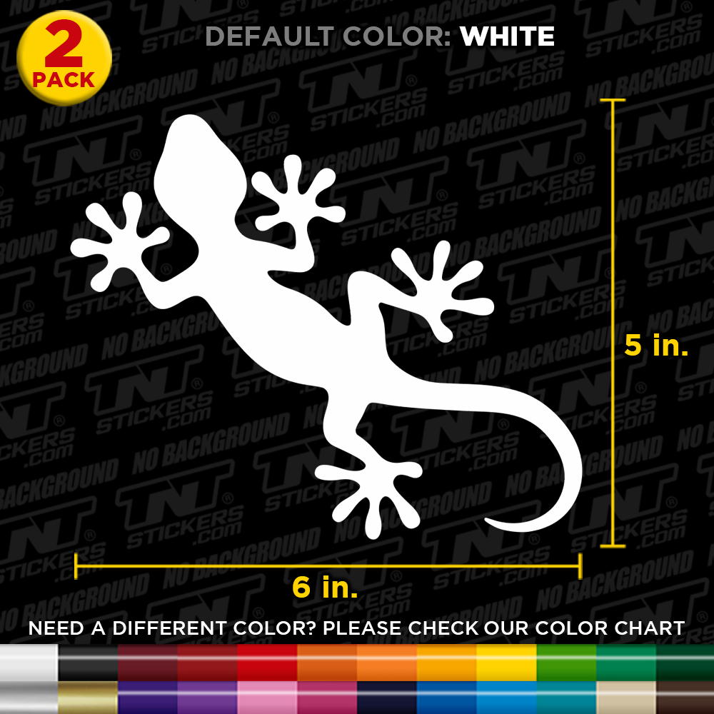 Pack of 2 GECKO Lizard Logos Cut Vinyl Decal Sticker