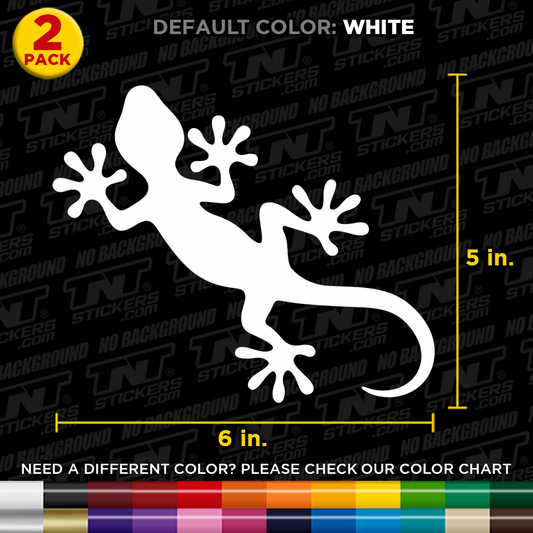 Pack of 2 GECKO Lizard Logos Cut Vinyl Decal Sticker