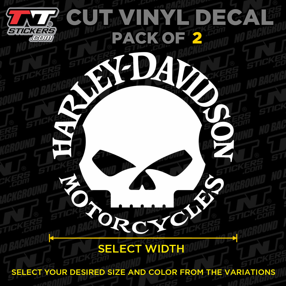 Harley-Davidson Skull Logo | Pack of 2 | Cut Vinyl Decal Sticker