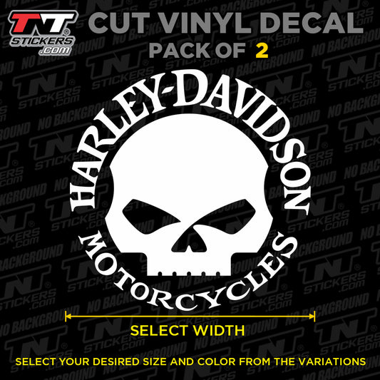 Harley-Davidson Skull Logo | Pack of 2 | Cut Vinyl Decal Sticker