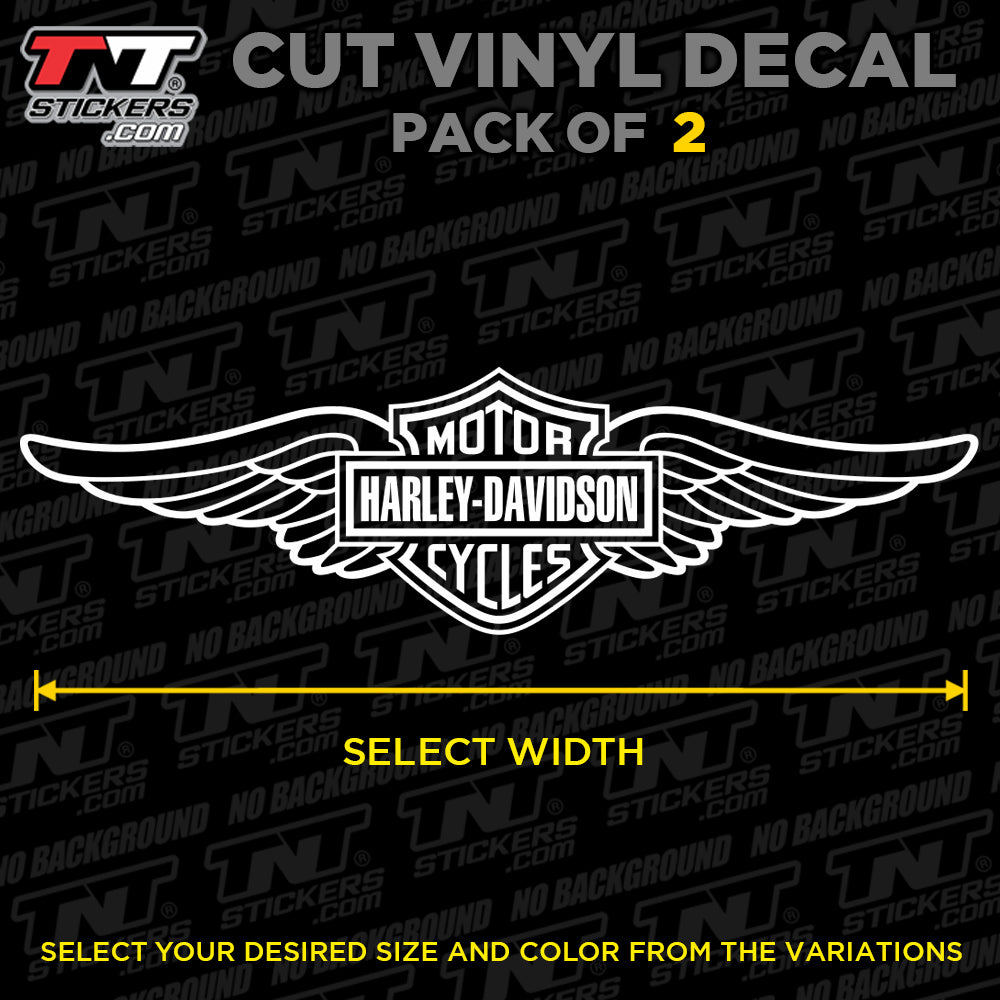 Harley-Davidson Wings Logo | Pack of 2 | Cut Vinyl Decal Sticker