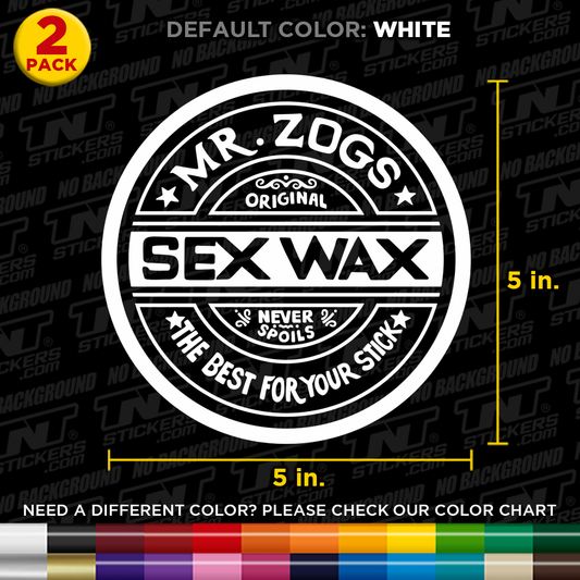Pack of 2 Sex Wax Logos Cut Vinyl Decal Sticker