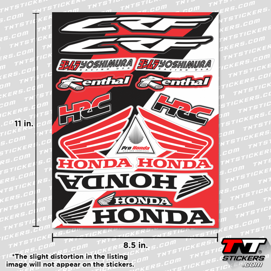 Honda CRF Universal Vinyl Sticker Sheet | Motocross Sponsors ATV Helmet