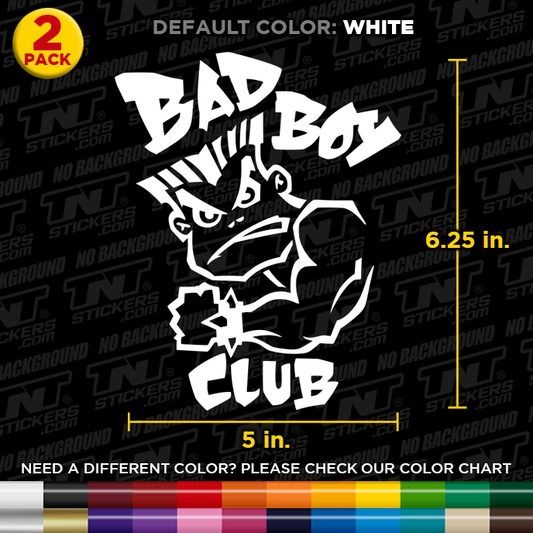 Pack of 2 Bad Boy Club Logos Cut Vinyl Decal Sticker