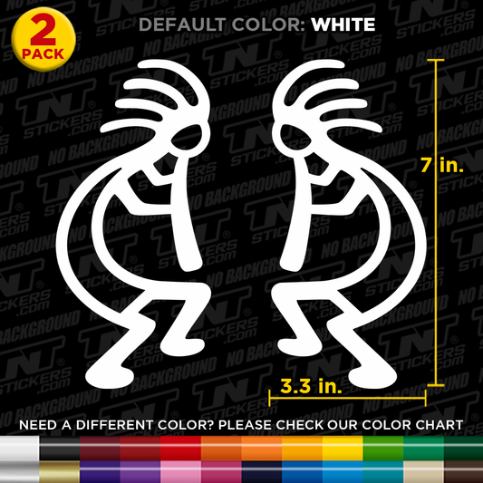 Pack of 2 Kokopelli Tribal Gods Cut Vinyl Decal Sticker