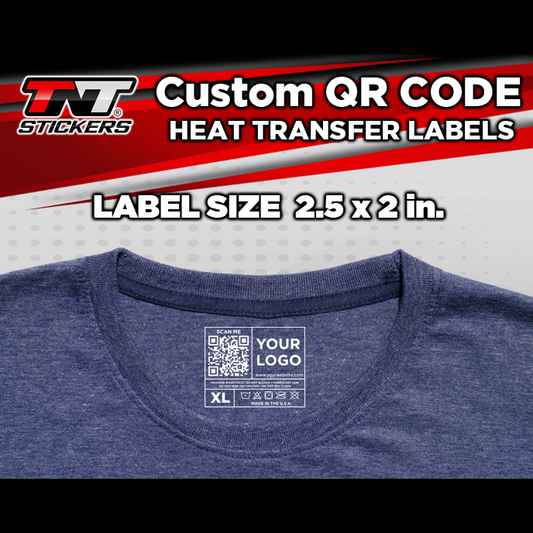 Custom QR Code Tagless Iron On Tranfer Labels