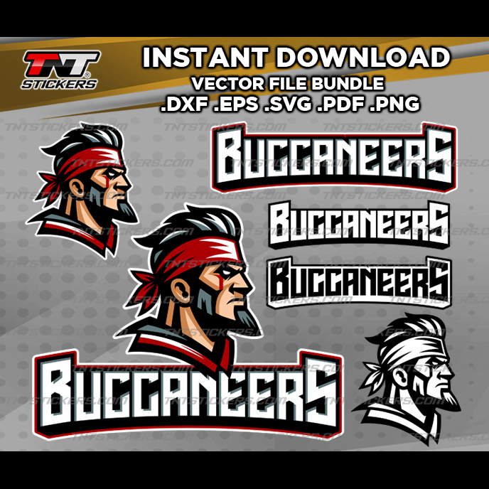 BUCCANEERS Team Mascot Design VECTOR FILE BUNDLE | svg | eps | png | pdf | dxf