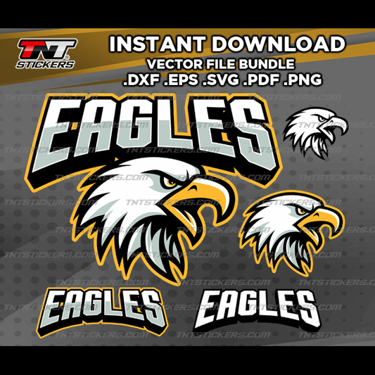 EAGLES Team Mascot Design VECTOR FILE BUNDLE | svg | eps | png | pdf | dxf