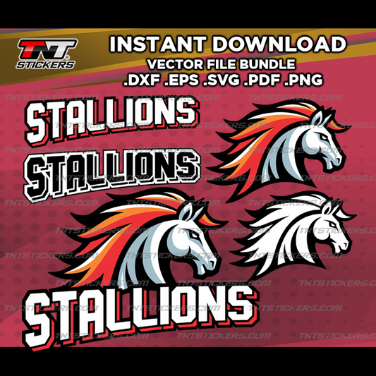 STALLIONS Team Mascot Design VECTOR FILE BUNDLE | svg | eps | png | pdf | dxf