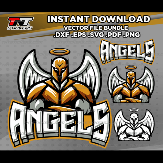 ANGELS Team Mascot Design VECTOR FILE BUNDLE | svg | eps | png | pdf | dxf