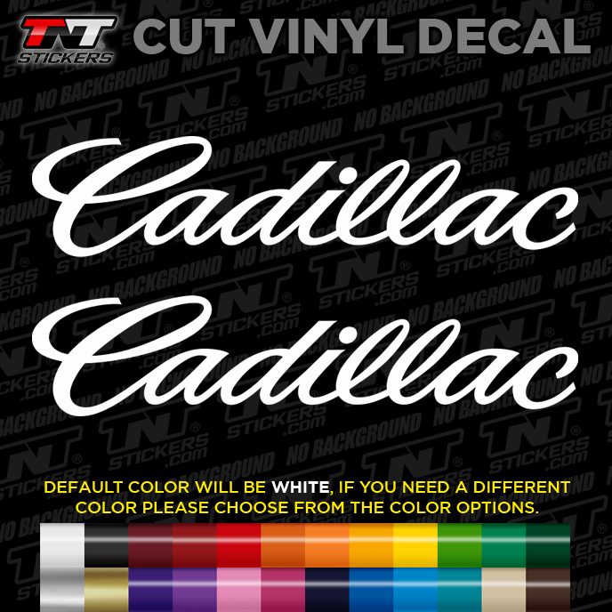 Cadillac Lettering Logo Cut Vinyl Decal Sticker | Set of 2
