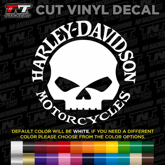 Harley-Davidson Skull Logo Cut Vinyl Decal Sticker