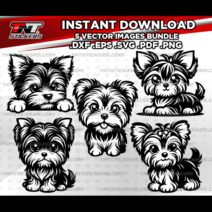 Yorkie Svg File Yorkie Puppies Yorkshire Terrier Dog Digital Download VECTOR FILE BUND ...